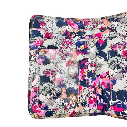 Vera Bradley RFID Black Quilted Trifold Wallet With Colorful Floral Interior
