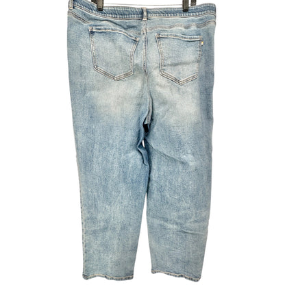 Womens 18W Light Wash Denim Jeans Size Relaxed Fit Cotton Blend 78 & Sunny