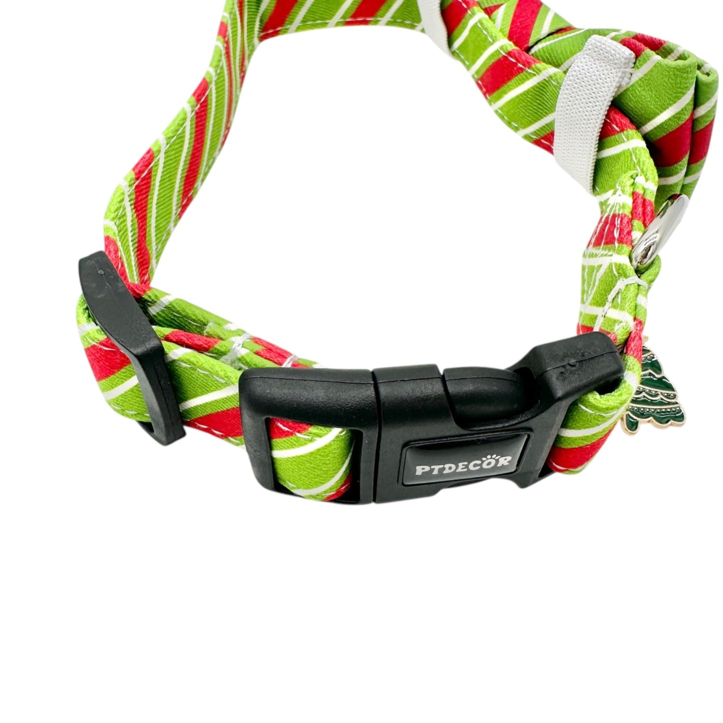 Holiday Dog Bow Tie Collar Christmas Tree Charm Small Adjustable Red Green NEW