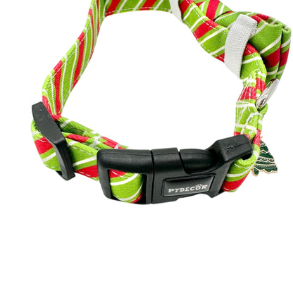 Holiday Dog Bow Tie Collar Christmas Tree Charm Small Adjustable Red Green NEW