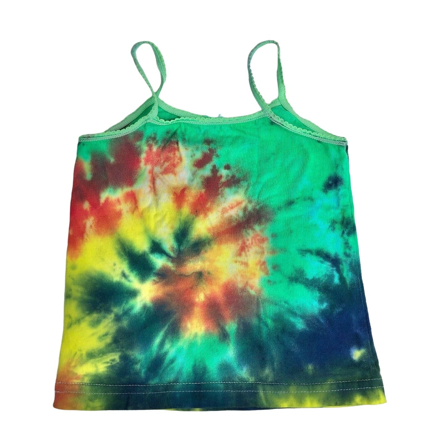 Tie-Dye Toddler Girls Tank Top 2-3T with Bow 100% Cotton Multicolor