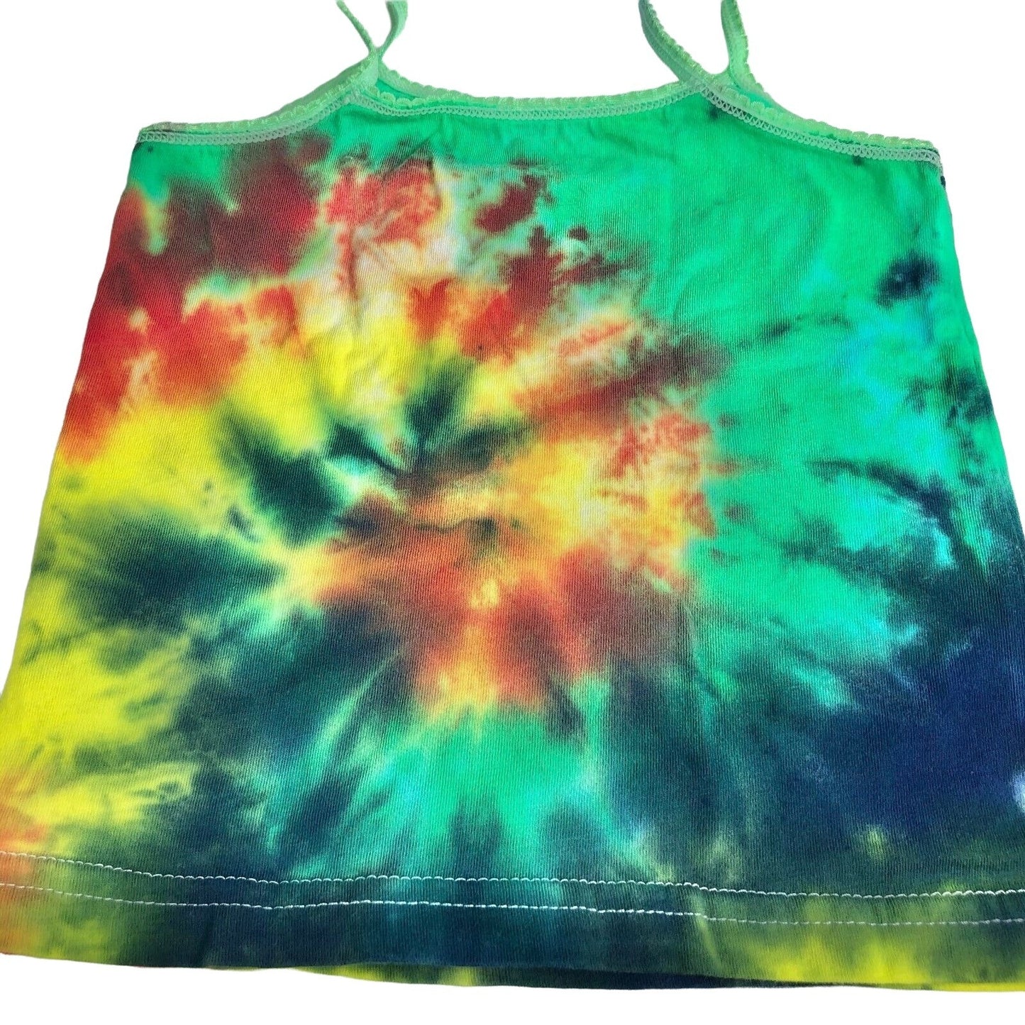 Tie-Dye Toddler Girls Tank Top 2-3T with Bow 100% Cotton Multicolor