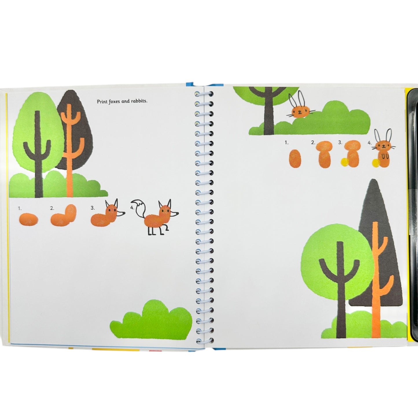 Usborne Fingerprint Activities Book With Ink Pad Spiral Bound Pages Kids Aged 3+