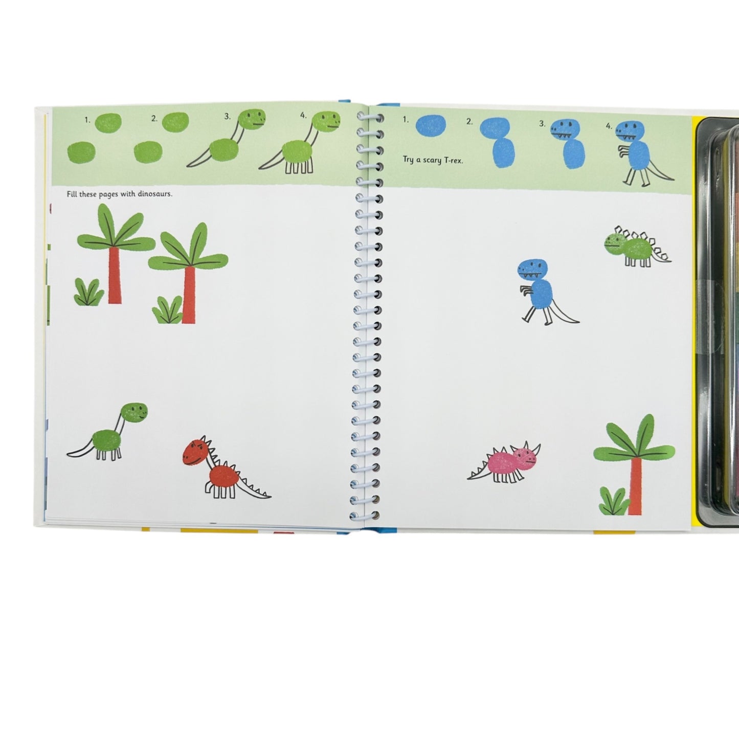 Usborne Fingerprint Activities Book With Ink Pad Spiral Bound Pages Kids Aged 3+