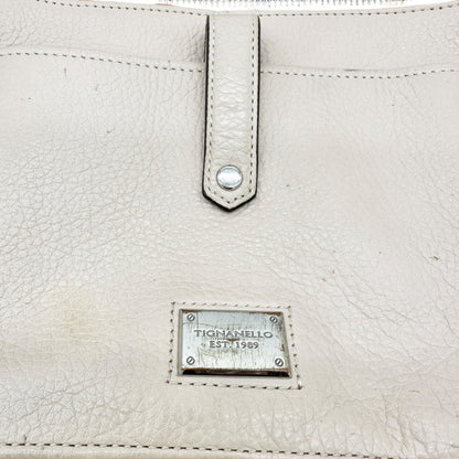 Tignanello Leather Crossbody Bag Adjustable Strap Zip Closure Front Pocket Tan