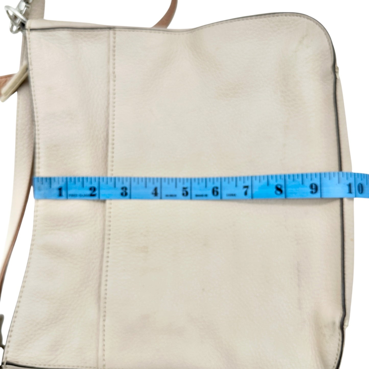 Tignanello Leather Crossbody Bag Adjustable Strap Zip Closure Front Pocket Tan