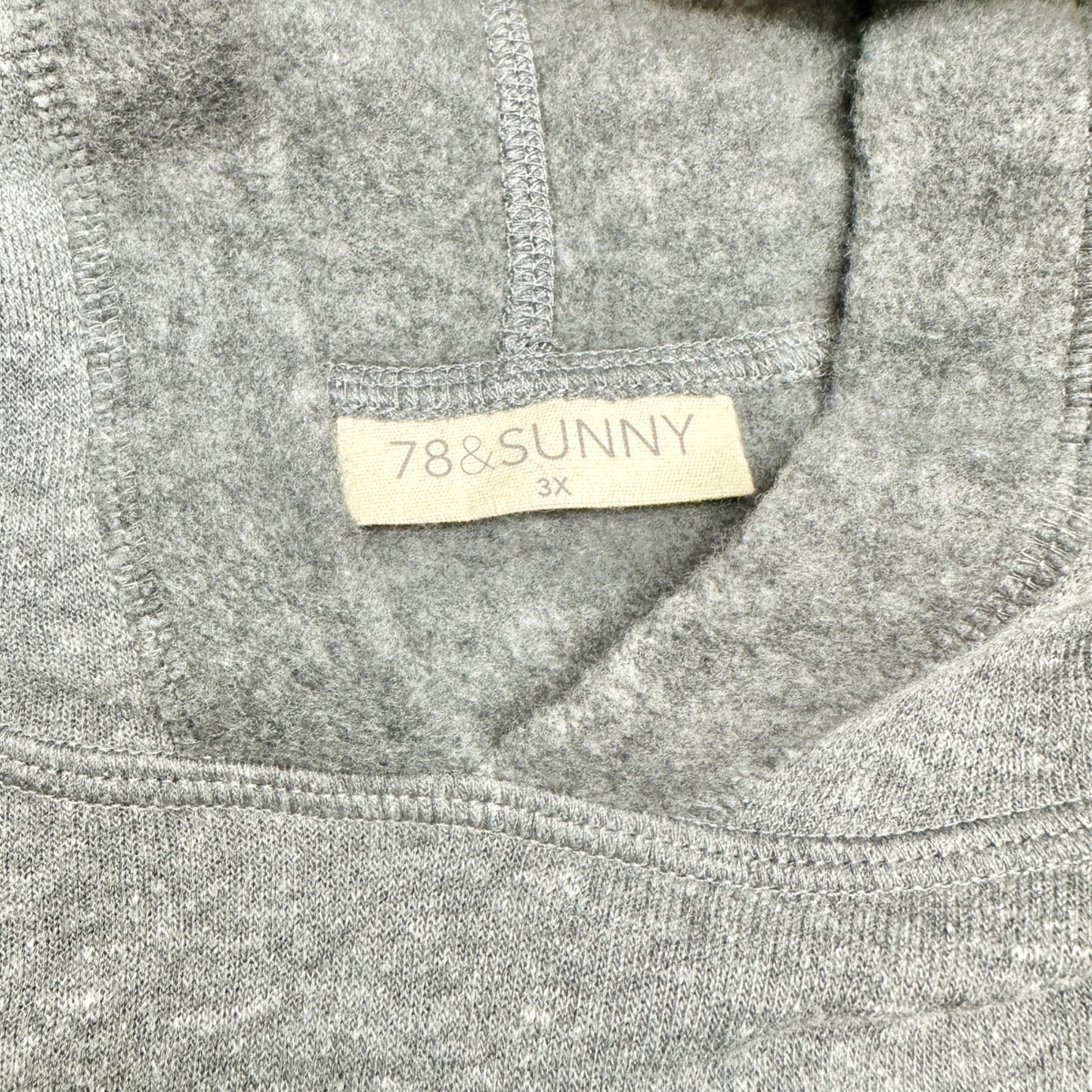 Snow Day Graphic Heather Grey Hoodie 3X 22W-24W By 78&Sunny Cozy Fleece Lining
