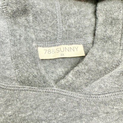 Snow Day Graphic Heather Grey Hoodie 3X 22W-24W By 78&Sunny Cozy Fleece Lining