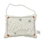 Ornament Pillow 5 inch White Merry
