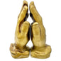 Vintage Gold Praying Hand-Shaped Salt and Pepper Shakers Collectible Religious