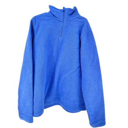 Lands End Kids Pullover Kids S/P 8 Blue Fleece 1/4 Zip Soft Warm Polyester LS