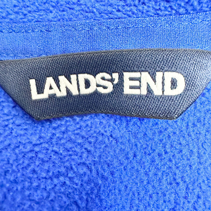 Lands End Kids Pullover Kids S/P 8 Blue Fleece 1/4 Zip Soft Warm Polyester LS