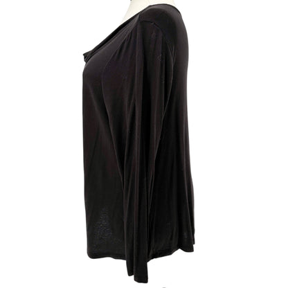 Lane Bryant Womens Black Cowl Neck Long Sleeve Top 18/20 Rayon Blend