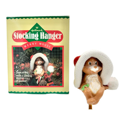 Hallmark Stocking Hanger Merry Mouse Christmas Decoration 1985 Super Strong
