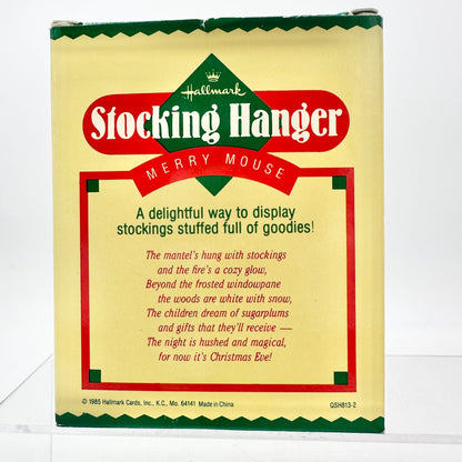 Hallmark Stocking Hanger Merry Mouse Christmas Decoration 1985 Super Strong