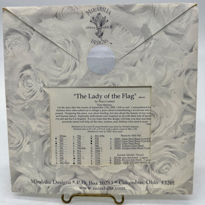 Mirabilia Cross Stitch Pattern THE LADY OF THE FLAG Nora Corbett Patriotic NEW