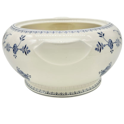 Churchill Serving Bowl with Lid 8 inch Diameter White Blue Floral Design England
