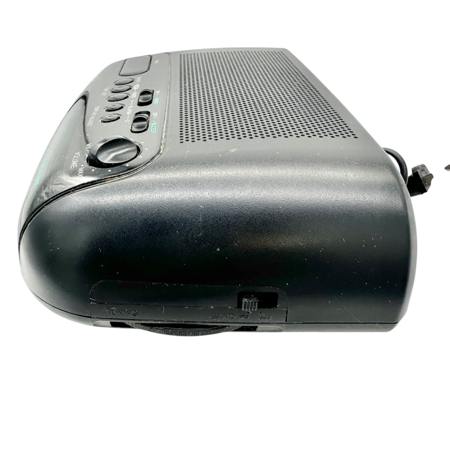 Panasonic FM AM Clock Radio RC6088 Dual Alarm Sure Alarm Black Dual Power WORKS