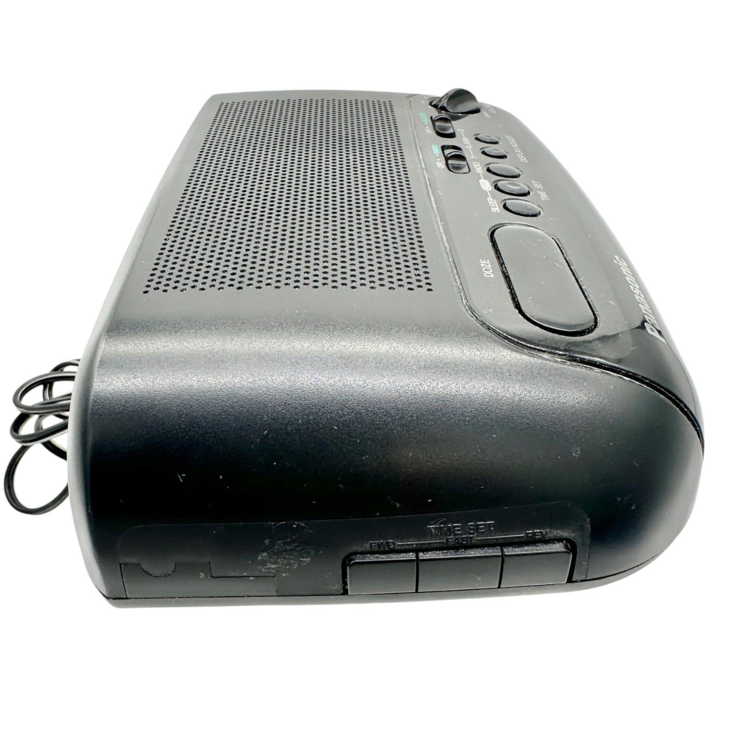 Panasonic FM AM Clock Radio RC6088 Dual Alarm Sure Alarm Black Dual Power WORKS