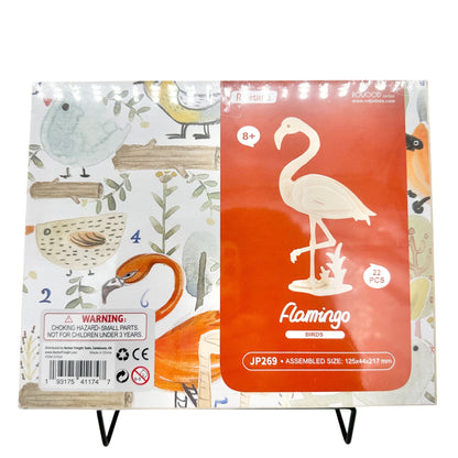 Flamingo 3D Wooden Puzzle Kit 22 Pieces DIY Bird Model Craft For Ages 8+ Sealed