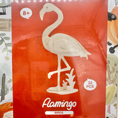 Flamingo 3D Wooden Puzzle Kit 22 Pieces DIY Bird Model Craft For Ages 8+ Sealed