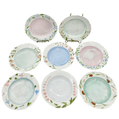 Set Of 8 Leonard Vienna Austria Hand Painted Floral Bowls Signed 1899 Pastels