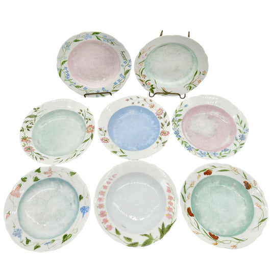 Set Of 8 Leonard Vienna Austria Hand Painted Floral Bowls Signed 1899 Pastels