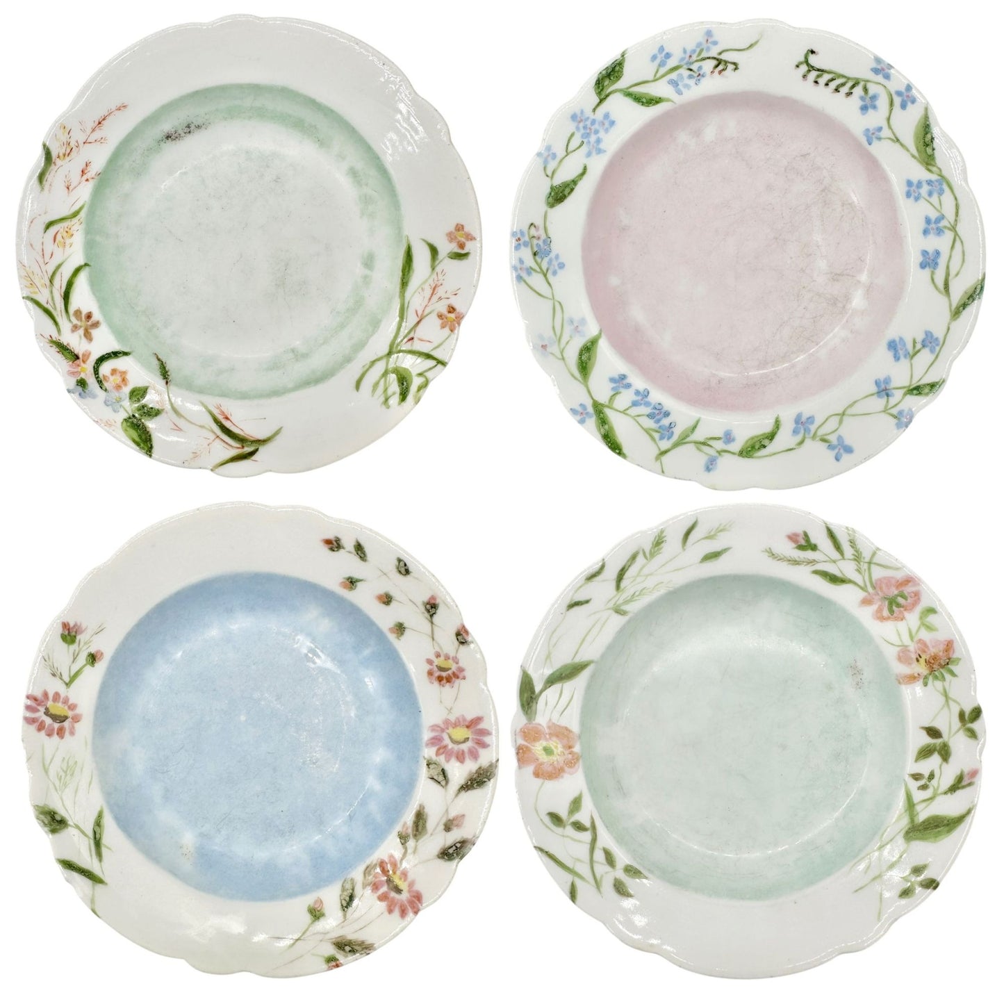 Set Of 8 Leonard Vienna Austria Hand Painted Floral Bowls Signed 1899 Pastels