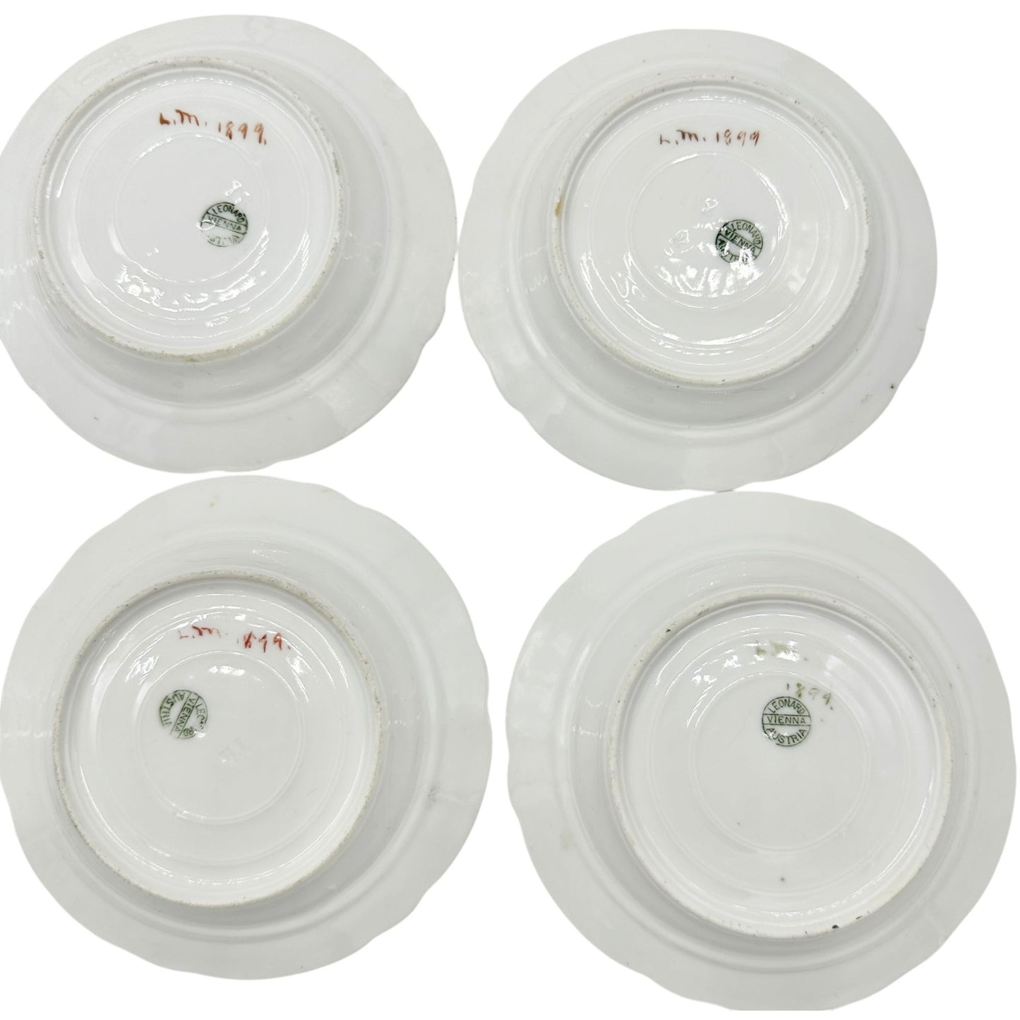 Set Of 8 Leonard Vienna Austria Hand Painted Floral Bowls Signed 1899 Pastels