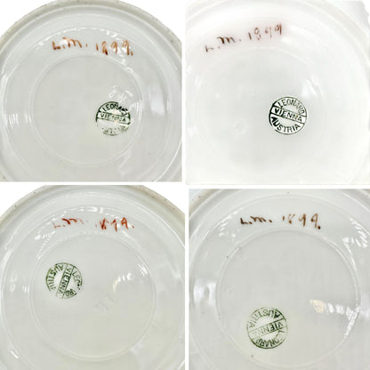Set Of 8 Leonard Vienna Austria Hand Painted Floral Bowls Signed 1899 Pastels