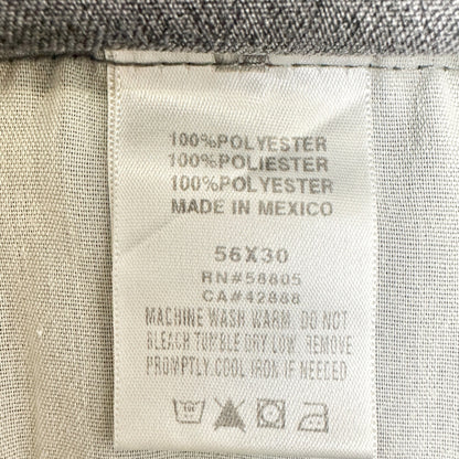 Harbor Bay Mens Dress Pants 56/30 Gray Polyester Flat Front Classic Fit