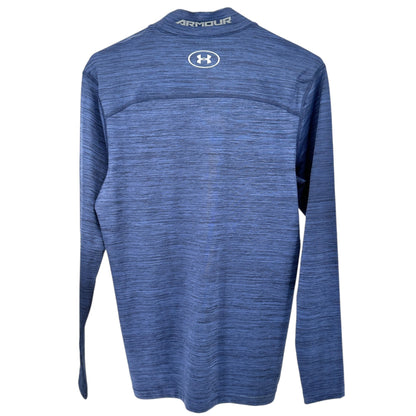 Under Armour Compression Shirt Mens L ColdGear LS Blue Athletic Wear Hi Neck