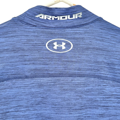 Under Armour Compression Shirt Mens L ColdGear LS Blue Athletic Wear Hi Neck