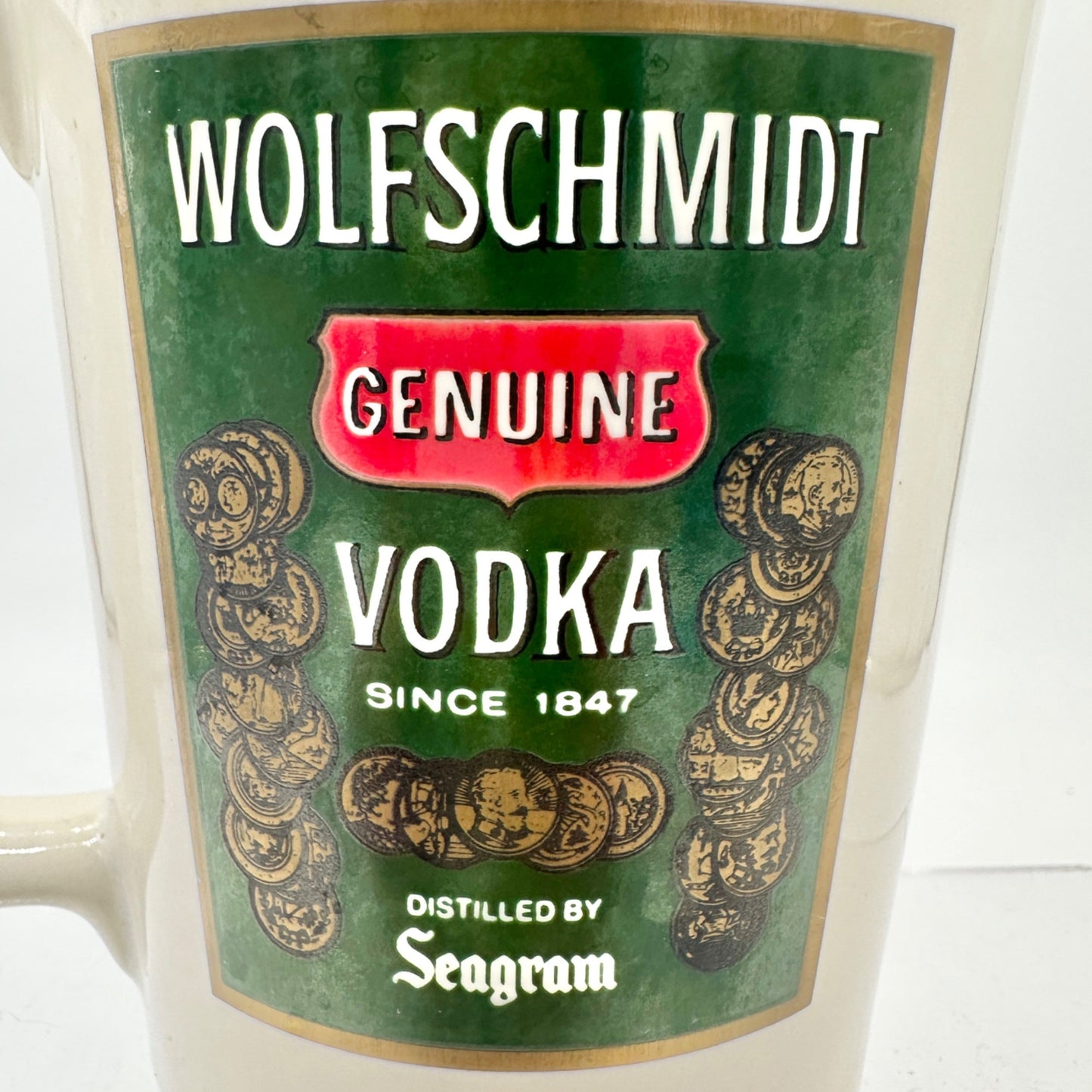 Vintage Wolfschmidt Vodka Ceramic Pitcher Seagram Distillers Co. Barware Collect