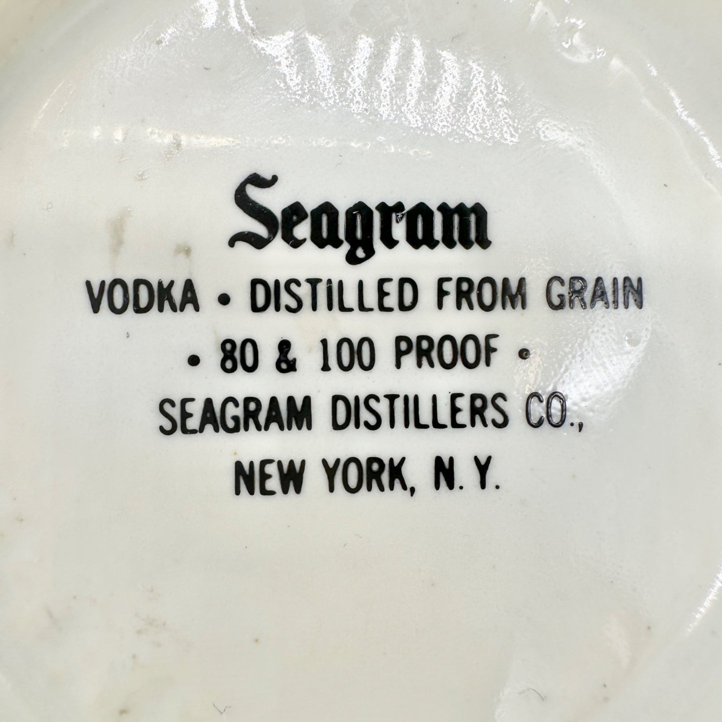 Vintage Wolfschmidt Vodka Ceramic Pitcher Seagram Distillers Co. Barware Collect