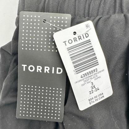 Torrid 3 Super Soft Performance Jersey Active Skort 3X Black Drawstring Waist
