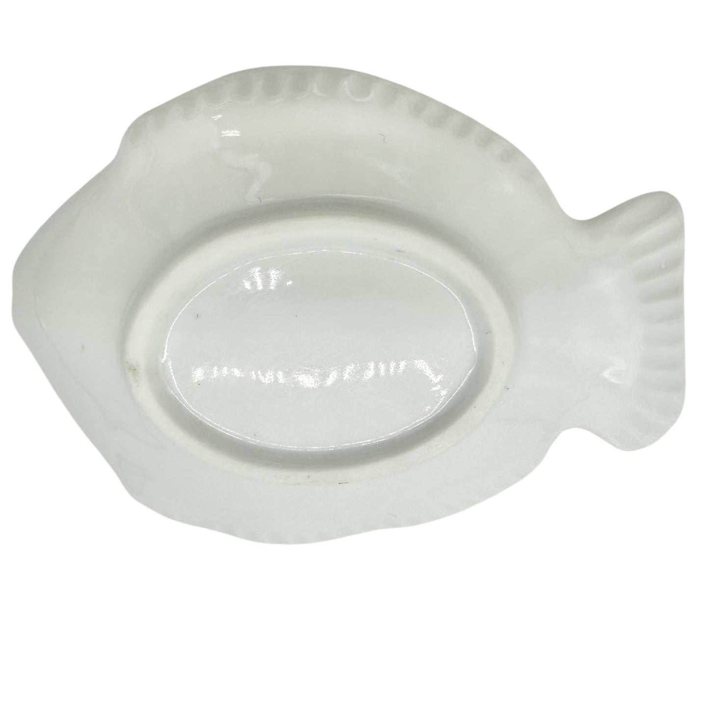 Ceramic Fish-Shaped White Soap or Trinket Dish 4 x 3 Home Decor Bath Accessory