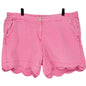 Curvy Shelby Womens Shorts 18W Pink Scalloped Hem Cotton Blend by Crown & Ivy