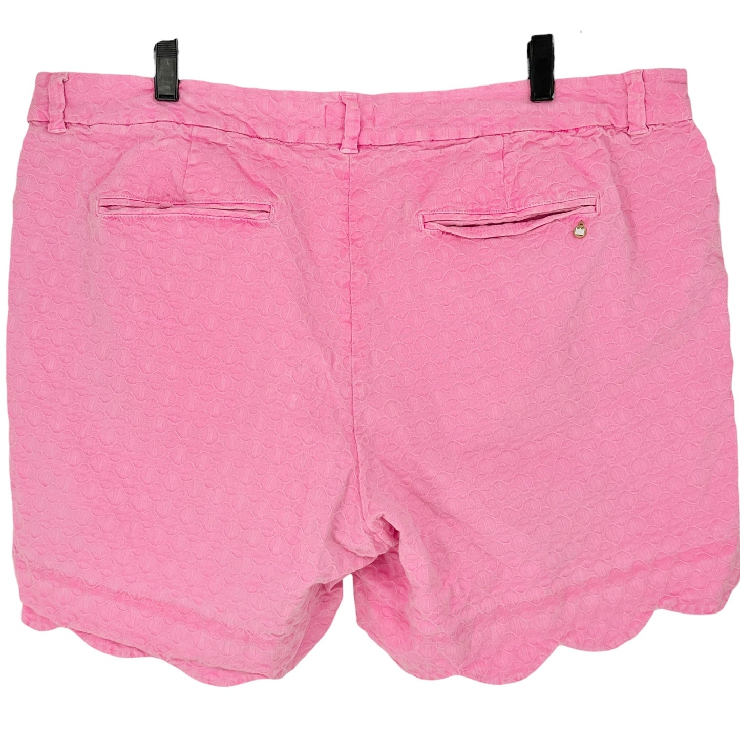 Curvy Shelby Womens Shorts 18W Pink Scalloped Hem Cotton Blend by Crown & Ivy