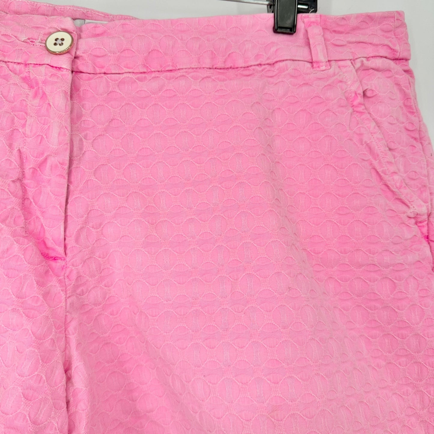 Curvy Shelby Womens Shorts 18W Pink Scalloped Hem Cotton Blend by Crown & Ivy