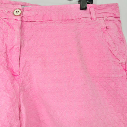 Curvy Shelby Womens Shorts 18W Pink Scalloped Hem Cotton Blend by Crown & Ivy