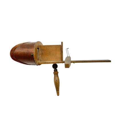 Antique Wooden Stereoscope With Velvet Trim and Dual Lenses For Viewing Cards