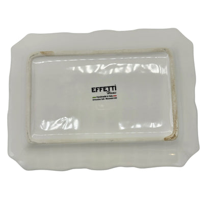 Effetti Handmade Rectangular Ceramic Tray White Made In Italy 8 x 6 inches