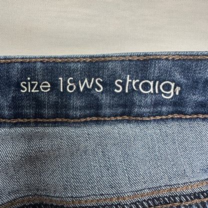 New Directions Jeans Womens 18WS Curvy Fit Straight Leg Blue Denim 5 Pockets