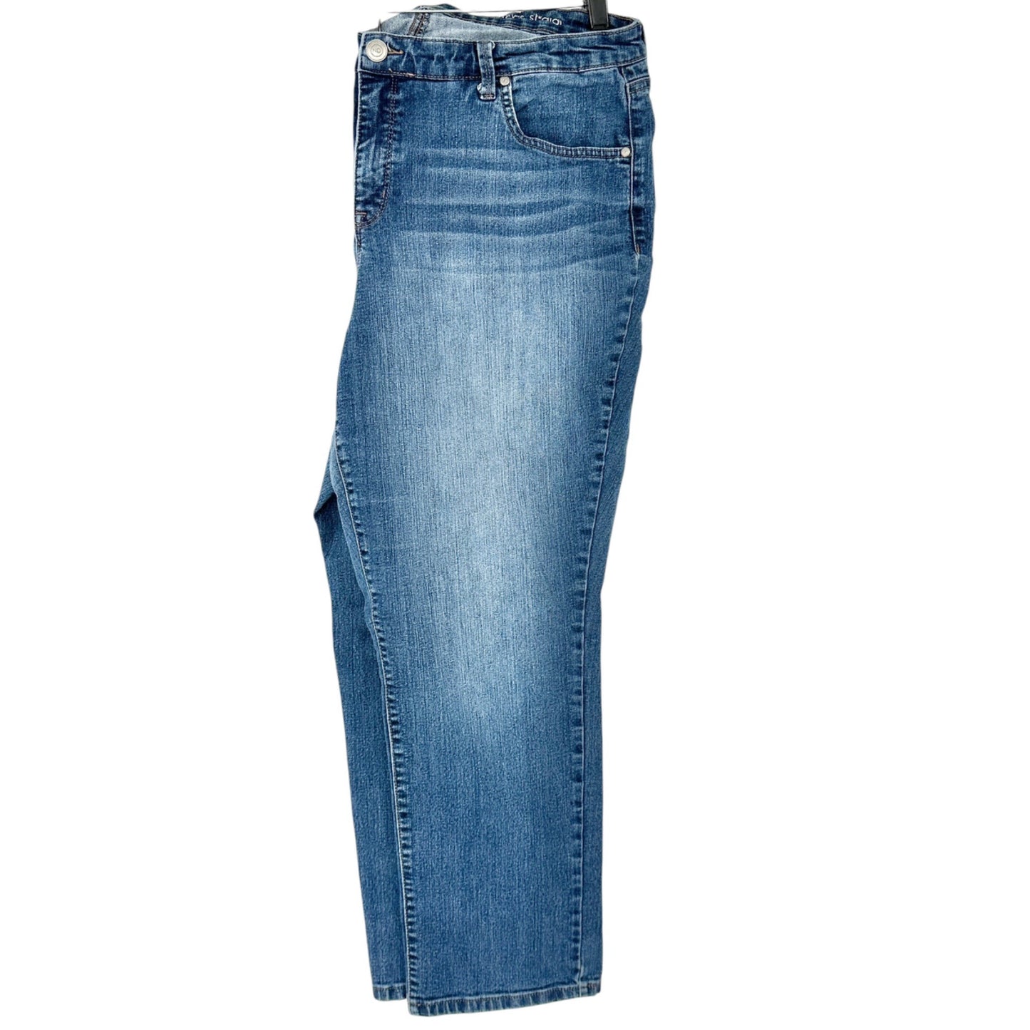New Directions Jeans Womens 18WS Curvy Fit Straight Leg Blue Denim 5 Pockets