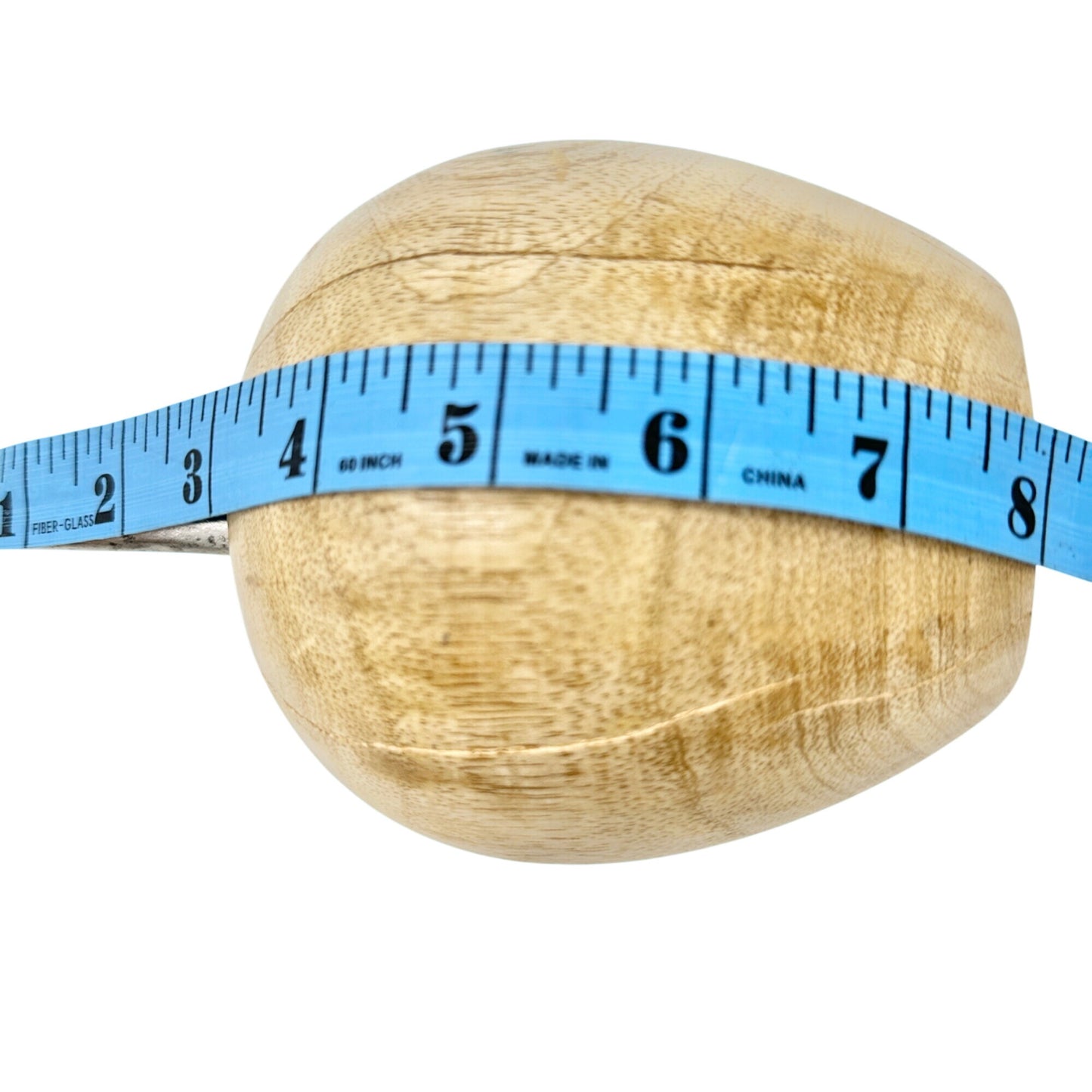 Wooden Apple Figurine With Metal Leaf Rustic Table or Shelf Decor 8 inches Tall