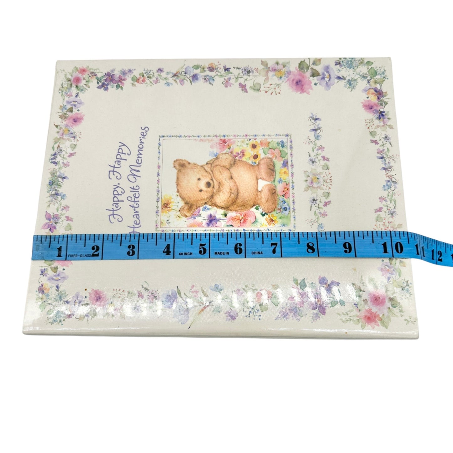 Hallmark Happy Memories Teddy Bear Floral Photo Album 3 Ring Binder 10.5x8.5x3