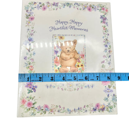 Hallmark Happy Memories Teddy Bear Floral Photo Album 3 Ring Binder 10.5x8.5x3