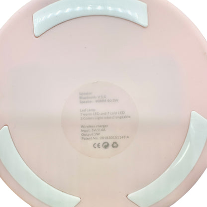3-In-1 Pink Desk Lamp 5.0 Speaker USB Wireless Charger 12 Inch Flexible Neck