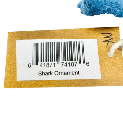 Woolbuddy Felted Shark Ornament Handmade Whimsical Ocean-Themed Decoration 4"